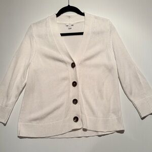 J. Jill Cream Button-Up Cardigan